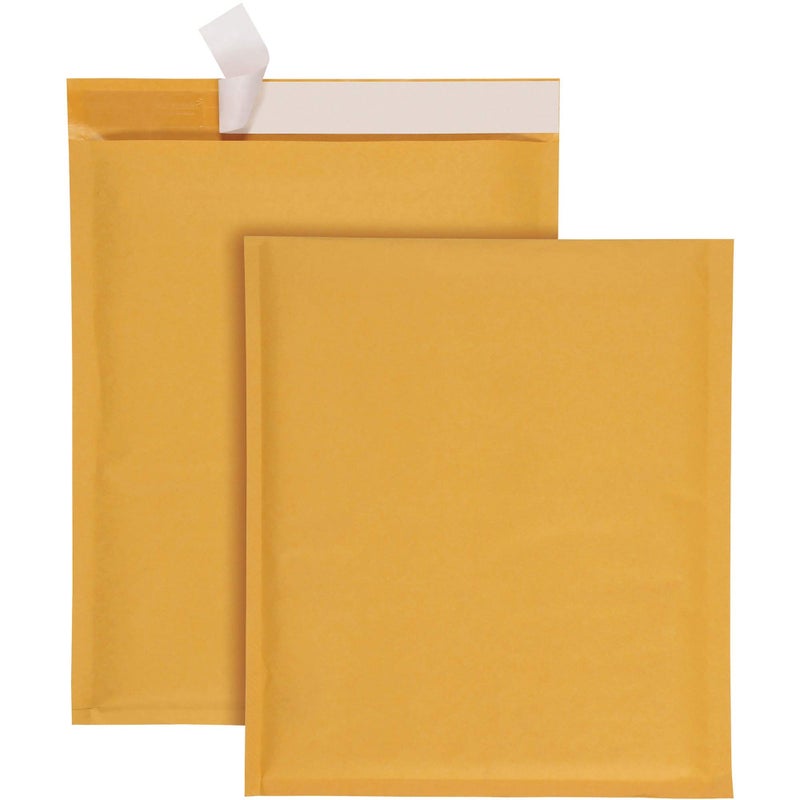 Quality Park Bubble Mailer w/Mailing Labels, Redi-Strip, Brown Kraft, 9 x 12, 10 per Box, (85690)
